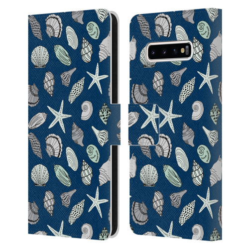 Andrea Lauren Design Sea Animals Shells Leather Book Wallet Case Cover For Samsung Galaxy S10+ / S10 Plus