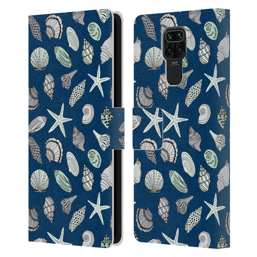 Andrea Lauren Design Sea Animals Shells Leather Book Wallet Case Cover For Xiaomi Redmi Note 9 / Redmi 10X 4G