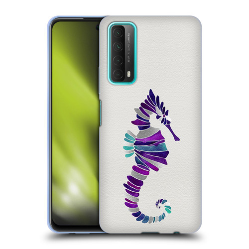 Cat Coquillette Sea Seahorse Purple Soft Gel Case for Huawei P Smart (2021)