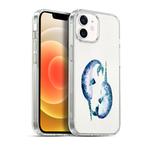 Cat Coquillette Sea Blue Narwhals Soft Gel Case for Apple iPhone 12 / iPhone 12 Pro & MagSafe