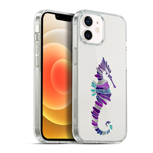 Cat Coquillette Sea Seahorse Purple Soft Gel Case for Apple iPhone 12 / iPhone 12 Pro & MagSafe
