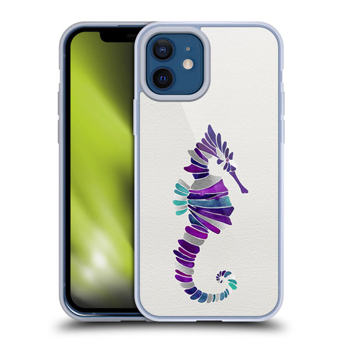Cat Coquillette Sea Seahorse Purple Soft Gel Case for Apple iPhone 12 / iPhone 12 Pro