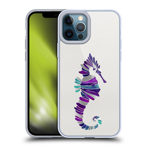 Cat Coquillette Sea Seahorse Purple Soft Gel Case for Apple iPhone 12 Pro Max