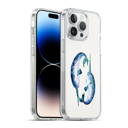 Cat Coquillette Sea Blue Narwhals Soft Gel Case for Apple iPhone 14 Pro Max & MagSafe