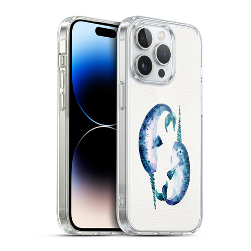 Cat Coquillette Sea Blue Narwhals Soft Gel Case for Apple iPhone 14 Pro & MagSafe