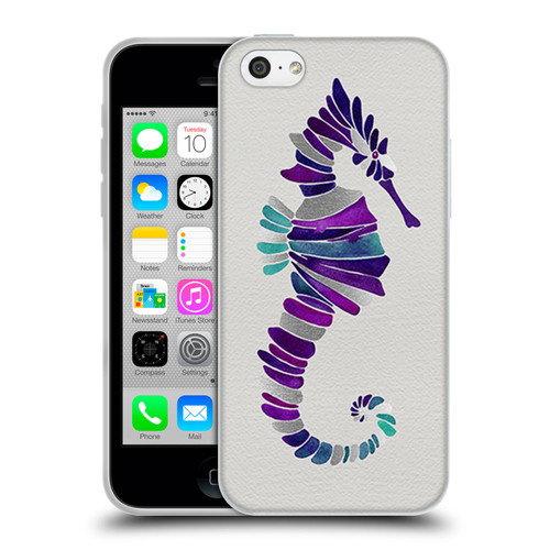 Cat Coquillette Sea Seahorse Purple Soft Gel Case for Apple iPhone 5c