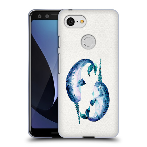 Cat Coquillette Sea Blue Narwhals Soft Gel Case for Google Pixel 3