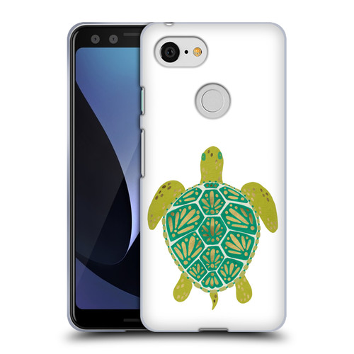 Cat Coquillette Sea Turtle Green Soft Gel Case for Google Pixel 3