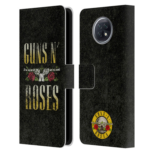 Guns N' Roses Key Art Text Logo Pistol Leather Book Wallet Case Cover For Xiaomi Redmi Note 9T 5G