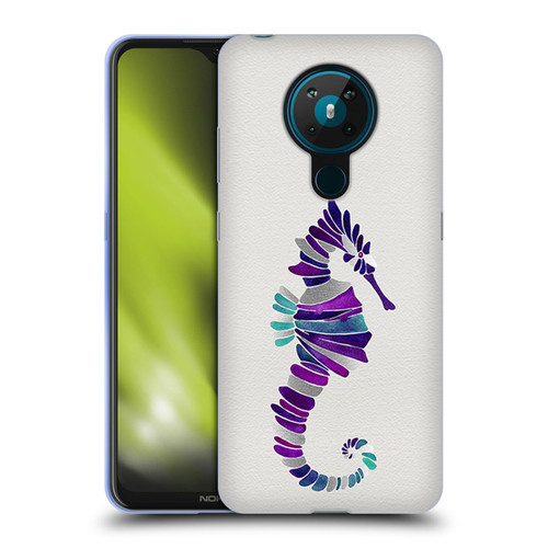 Cat Coquillette Sea Seahorse Purple Soft Gel Case for Nokia 5.3