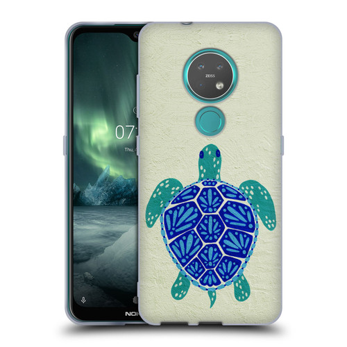 Cat Coquillette Sea Turtle Blue Soft Gel Case for Nokia 6.2 / 7.2