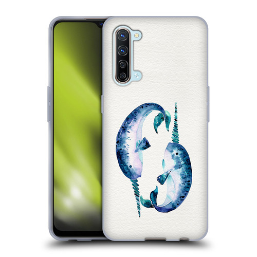 Cat Coquillette Sea Blue Narwhals Soft Gel Case for OPPO Find X2 Lite 5G