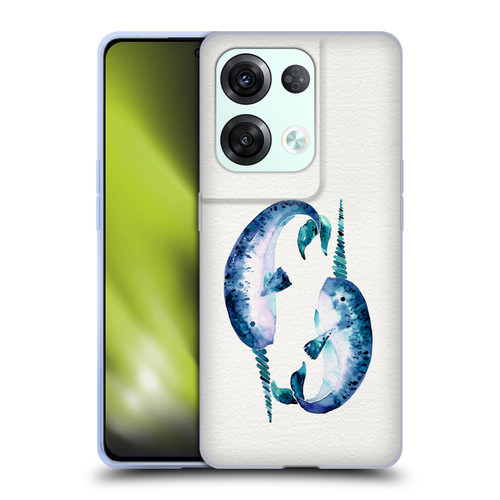 Cat Coquillette Sea Blue Narwhals Soft Gel Case for OPPO Reno8 Pro