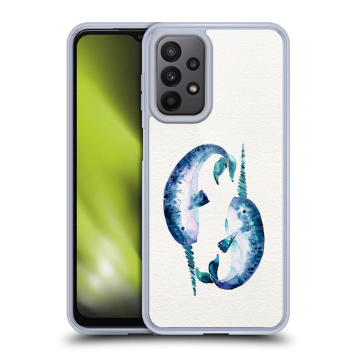 Cat Coquillette Sea Blue Narwhals Soft Gel Case for Samsung Galaxy A23 / 5G (2022)