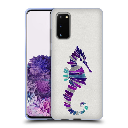 Cat Coquillette Sea Seahorse Purple Soft Gel Case for Samsung Galaxy S20 / S20 5G