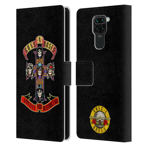 Guns N' Roses Key Art Appetite For Destruction Leather Book Wallet Case Cover For Xiaomi Redmi Note 9 / Redmi 10X 4G