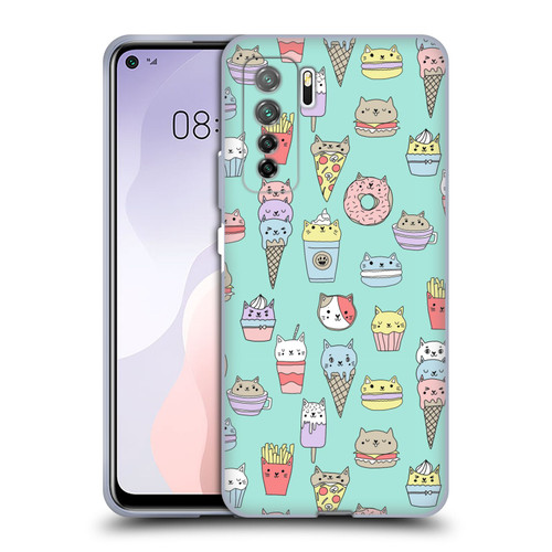 Andrea Lauren Design Food Pattern Catfood Soft Gel Case for Huawei Nova 7 SE/P40 Lite 5G