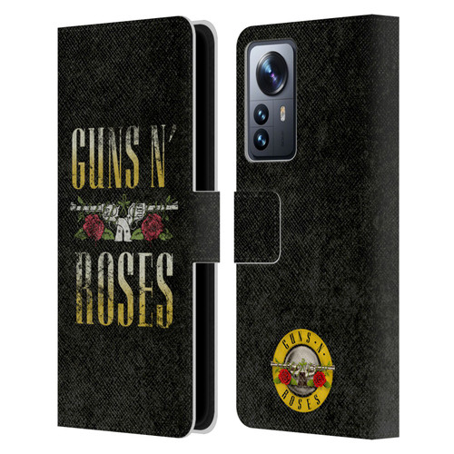 Guns N' Roses Key Art Text Logo Pistol Leather Book Wallet Case Cover For Xiaomi 12 Pro