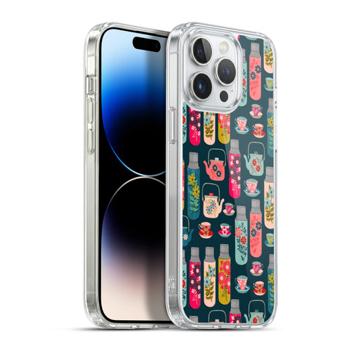 Andrea Lauren Design Food Pattern Jars & Teacups Soft Gel Case for Apple iPhone 13 Pro Max & MagSafe