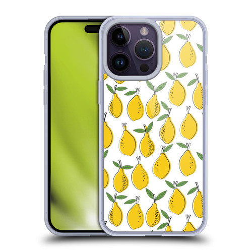 Andrea Lauren Design Food Pattern Lemons Soft Gel Case for Apple iPhone 14 Pro Max