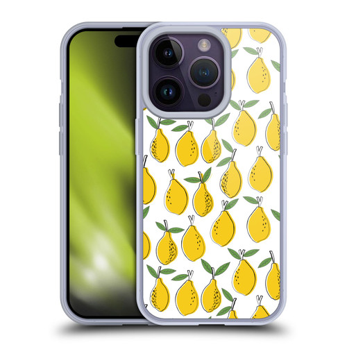 Andrea Lauren Design Food Pattern Lemons Soft Gel Case for Apple iPhone 14 Pro