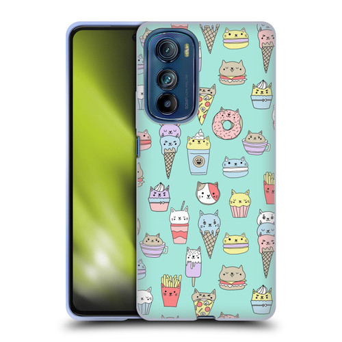 Andrea Lauren Design Food Pattern Catfood Soft Gel Case for Motorola Edge 30