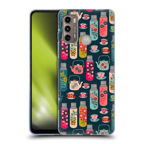 Andrea Lauren Design Food Pattern Jars & Teacups Soft Gel Case for Motorola Moto G60 / Moto G40 Fusion