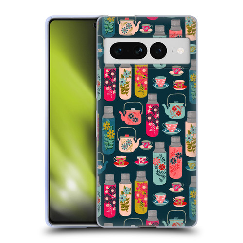 Andrea Lauren Design Food Pattern Jars & Teacups Soft Gel Case for Google Pixel 7 Pro