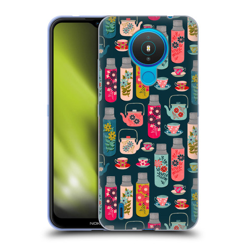 Andrea Lauren Design Food Pattern Jars & Teacups Soft Gel Case for Nokia 1.4