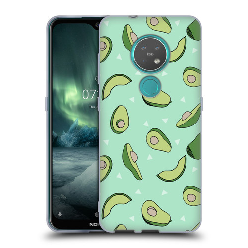 Andrea Lauren Design Food Pattern Avocado Soft Gel Case for Nokia 6.2 / 7.2