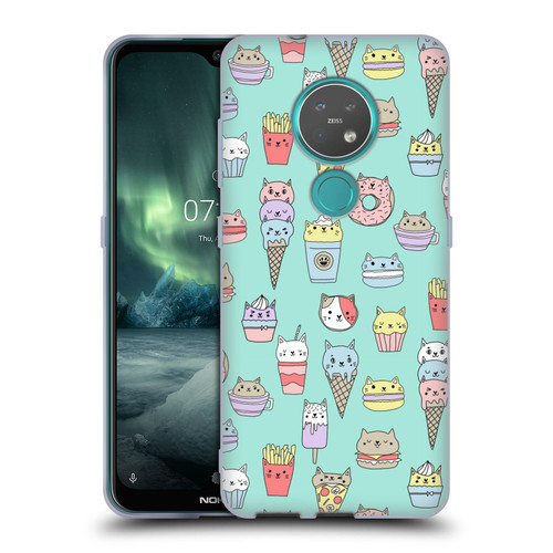 Andrea Lauren Design Food Pattern Catfood Soft Gel Case for Nokia 6.2 / 7.2