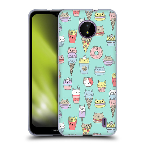 Andrea Lauren Design Food Pattern Catfood Soft Gel Case for Nokia C10 / C20