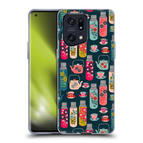 Andrea Lauren Design Food Pattern Jars & Teacups Soft Gel Case for OPPO Find X5 Pro