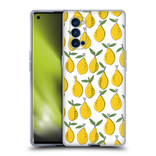 Andrea Lauren Design Food Pattern Lemons Soft Gel Case for OPPO Reno 4 Pro 5G