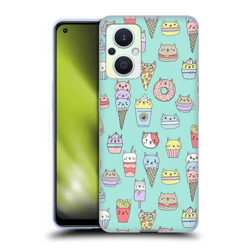 Andrea Lauren Design Food Pattern Catfood Soft Gel Case for OPPO Reno8 Lite