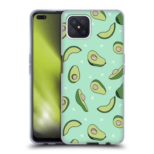 Andrea Lauren Design Food Pattern Avocado Soft Gel Case for OPPO Reno4 Z 5G