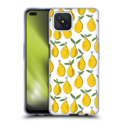 Andrea Lauren Design Food Pattern Lemons Soft Gel Case for OPPO Reno4 Z 5G