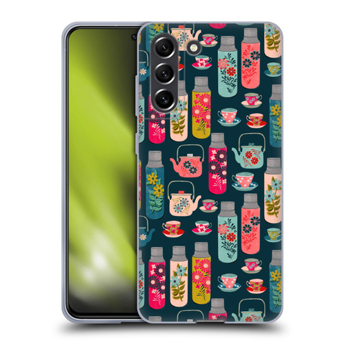 Andrea Lauren Design Food Pattern Jars & Teacups Soft Gel Case for Samsung Galaxy S21 FE 5G