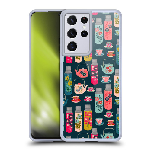 Andrea Lauren Design Food Pattern Jars & Teacups Soft Gel Case for Samsung Galaxy S21 Ultra 5G