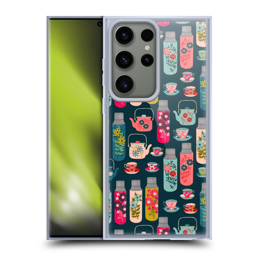 Andrea Lauren Design Food Pattern Jars & Teacups Soft Gel Case for Samsung Galaxy S23 Ultra 5G