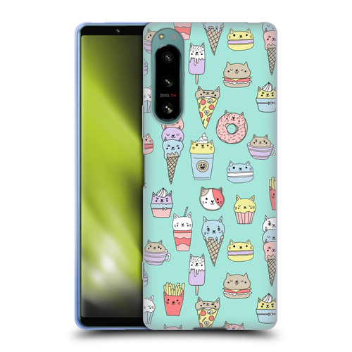Andrea Lauren Design Food Pattern Catfood Soft Gel Case for Sony Xperia 5 IV