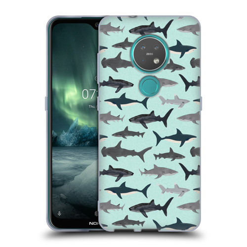 Andrea Lauren Design Sea Animals Sharks Soft Gel Case for Nokia 6.2 / 7.2