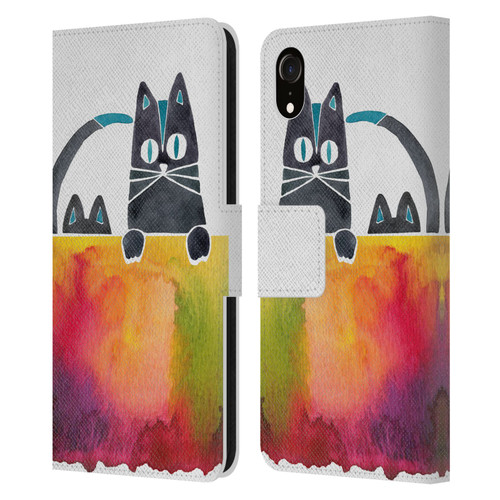 Cat Coquillette Animals 2 Cats Leather Book Wallet Case Cover For Apple iPhone XR