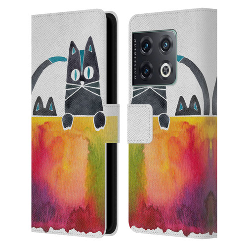 Cat Coquillette Animals 2 Cats Leather Book Wallet Case Cover For OnePlus 10 Pro