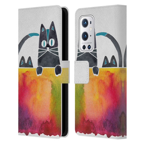 Cat Coquillette Animals 2 Cats Leather Book Wallet Case Cover For OnePlus 9 Pro