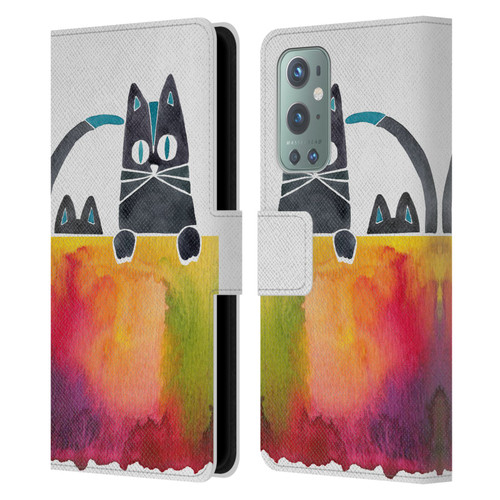 Cat Coquillette Animals 2 Cats Leather Book Wallet Case Cover For OnePlus 9