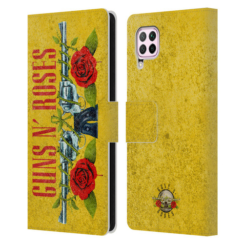 Guns N' Roses Vintage Pistols Leather Book Wallet Case Cover For Huawei Nova 6 SE / P40 Lite