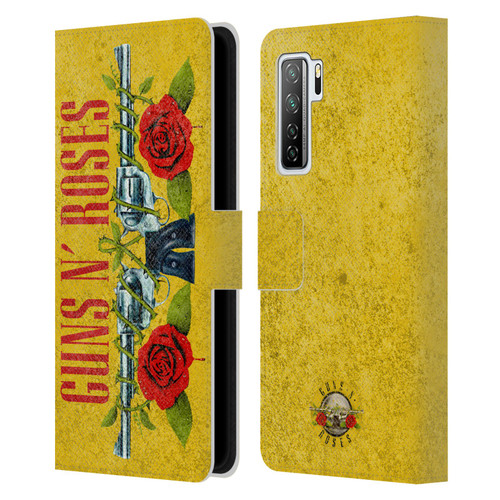 Guns N' Roses Vintage Pistols Leather Book Wallet Case Cover For Huawei Nova 7 SE/P40 Lite 5G