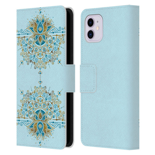 Cat Coquillette Patterns 6 Lotus Bloom Mandala 2 Leather Book Wallet Case Cover For Apple iPhone 11