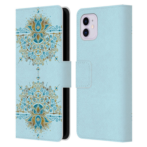 Cat Coquillette Patterns 6 Lotus Bloom Mandala 2 Leather Book Wallet Case Cover For Apple iPhone 11